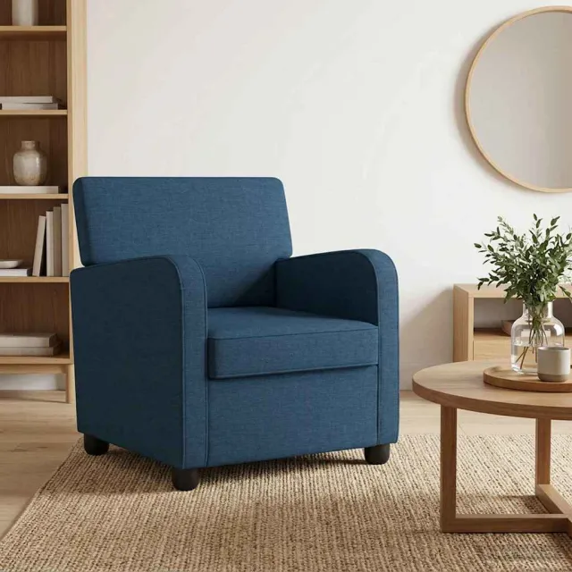vidaXL Fauteuil Blauw Stof