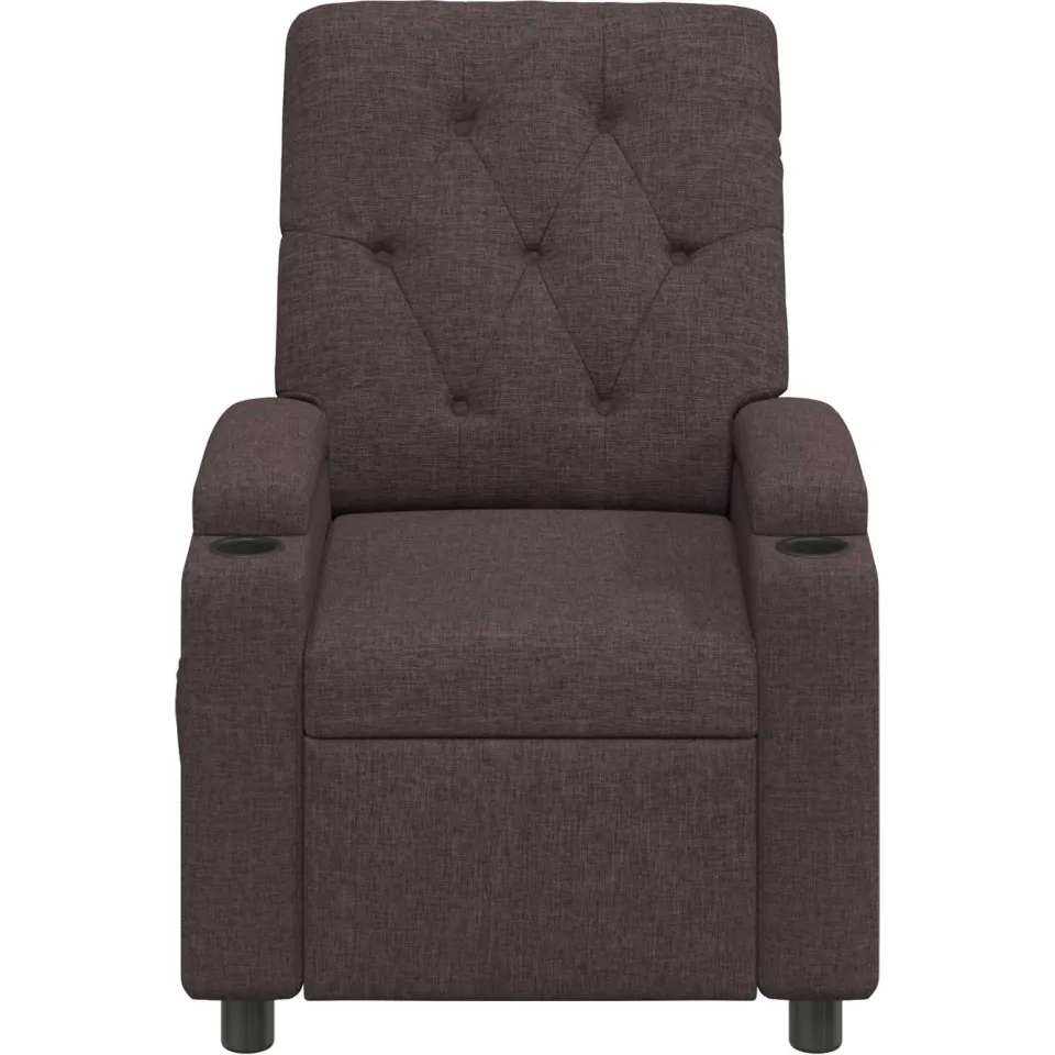 vidaXL Ligstoel Donkerbruin 75 x 95 x 101 cm Stof bruin, foto 4