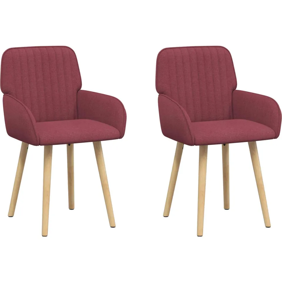vidaXL Eettafelstoelen 2 st Stof Wijnrood 56,5 x 50 x 87,5 cm, foto 3