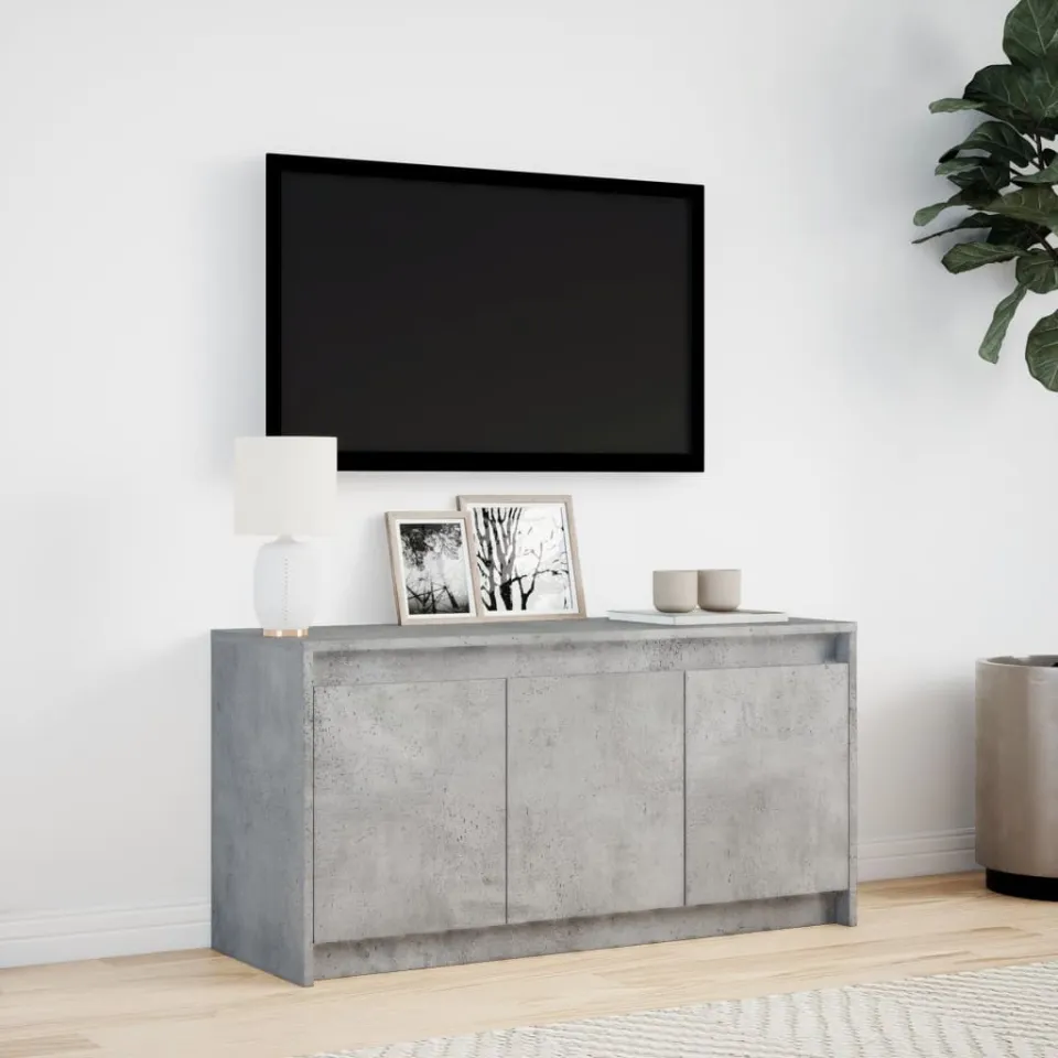 vidaXL Tv-meubel met LED 100x34x50 cm bewerkt hout betongrijs grijs, foto 2