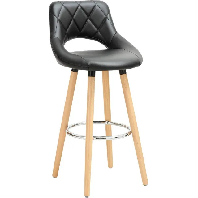 Dripio Barkruk Deluxe Fred - Industrial - Legergroen - Barkrukken set van 1 - Barstoel Kruk - Barstoelen met rugleuning - Keukenstoel - Kunstleer