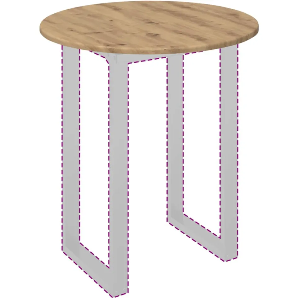 vidaXL Tafelblad Ø 60 x 1,5 cm Rond Bewerkt hout Artisanaal eiken Bruin