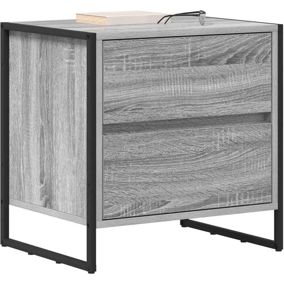 vidaXL Nachtkastje Grijs Sonoma 50 x 39,5 x 50 cm Bewerkt hout
