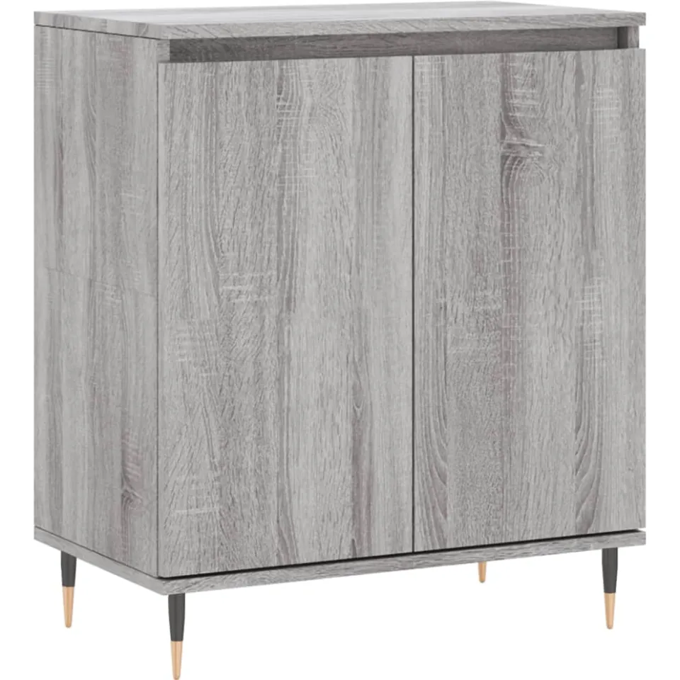 vidaXL Dressoir 60x35x70 cm bewerkt hout grijs sonoma eikenkleurig, foto 3