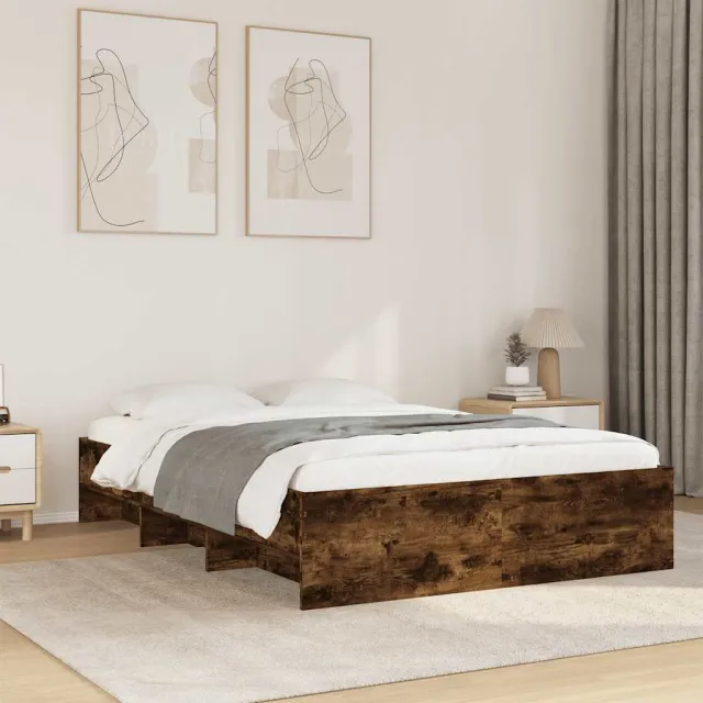 vidaXL Bedframe zonder matras hout gerookt eikenkleurig 120x190 cm