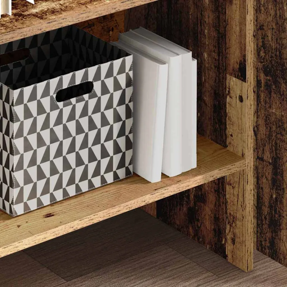 vidaXL Boekenkast 5-laags 60 x 35 x 180 cm Bewerkt hout Oudhout bruin, foto 3