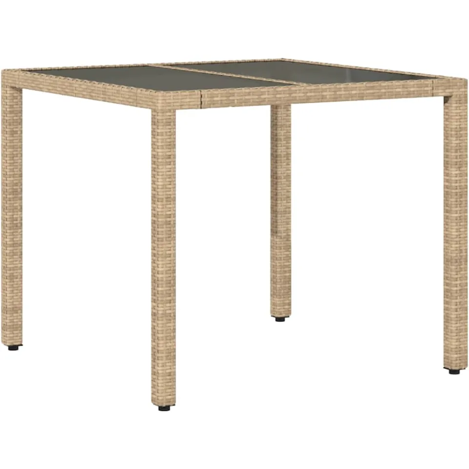 vidaXL 5-delige Tuinset met kussens poly rattan en glas beige, foto 4