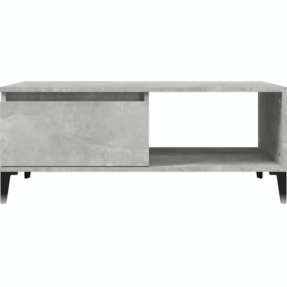 vidaXL Salontafel 90x50x36,5 cm bewerkt hout betongrijs grijs, foto 4