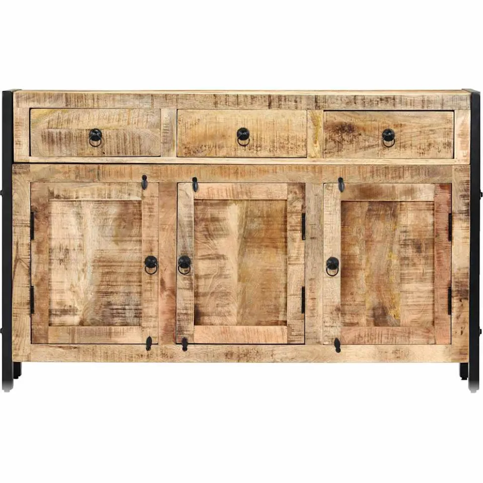 vidaXL Dressoir 120x35x76 cm massief mangohout bruin, foto 2