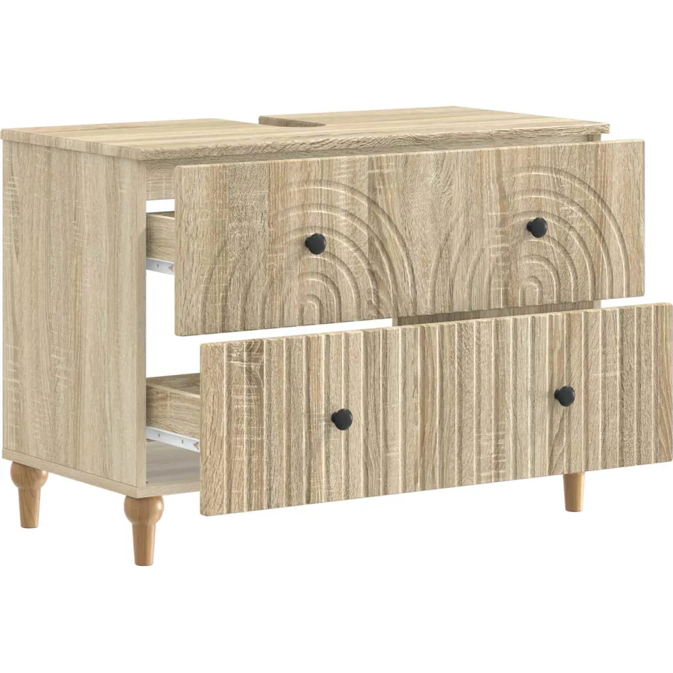 vidaXL Badkamer wastafelkast ALKMAAR Sonoma Eiken 82 x 41 x 59 cm Bruin