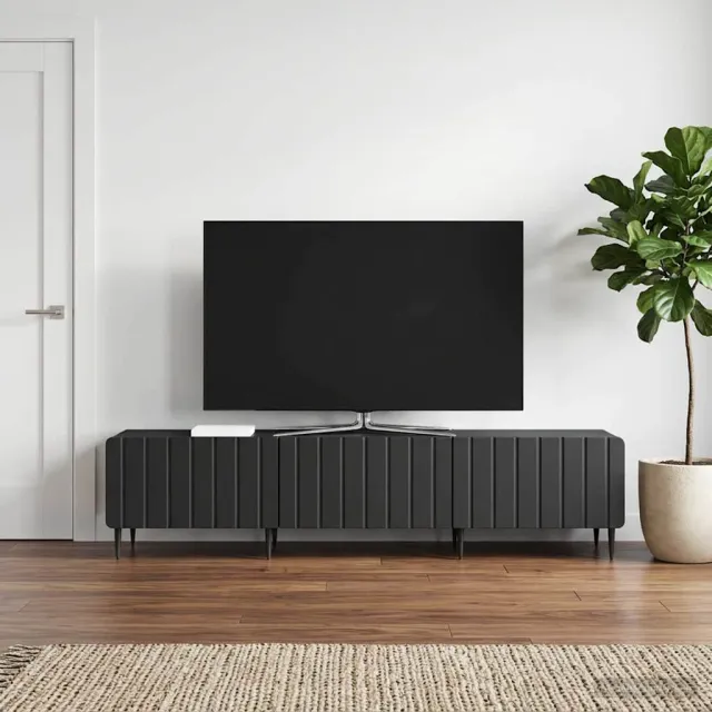 vidaXL TV-kast met lade Zwart 147 x 34,5 x 32 cm Bewerkt hout, foto 2