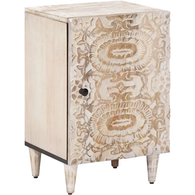 vidaXL Badkamerkast Wit 38 x 33 x 58 cm Massief Mango Hout