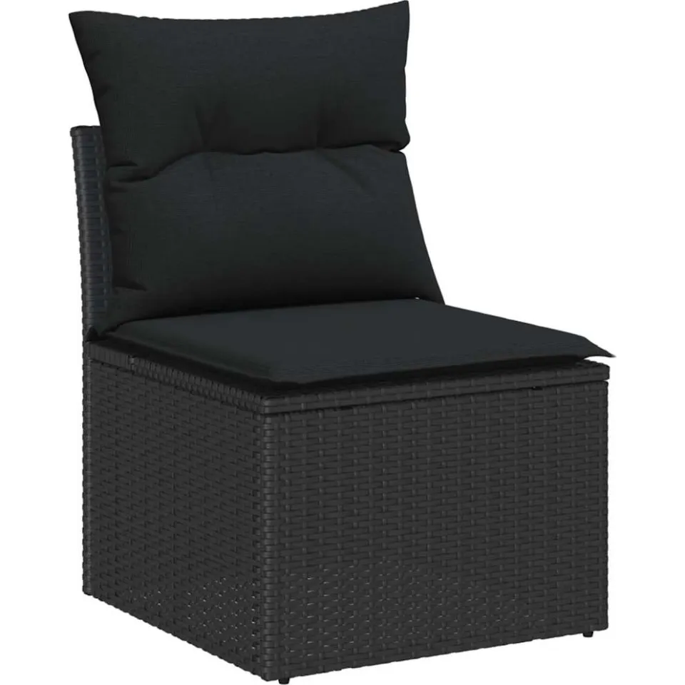 vidaXL Bankstel 10 st Zwart [Synthetisch]: Polyrattan