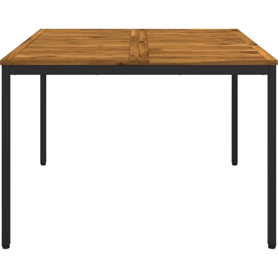 vidaXL Tuindiner tafel NAARDEN Naturel en Zwart 110 x 108,5 x 75 cm Bruin