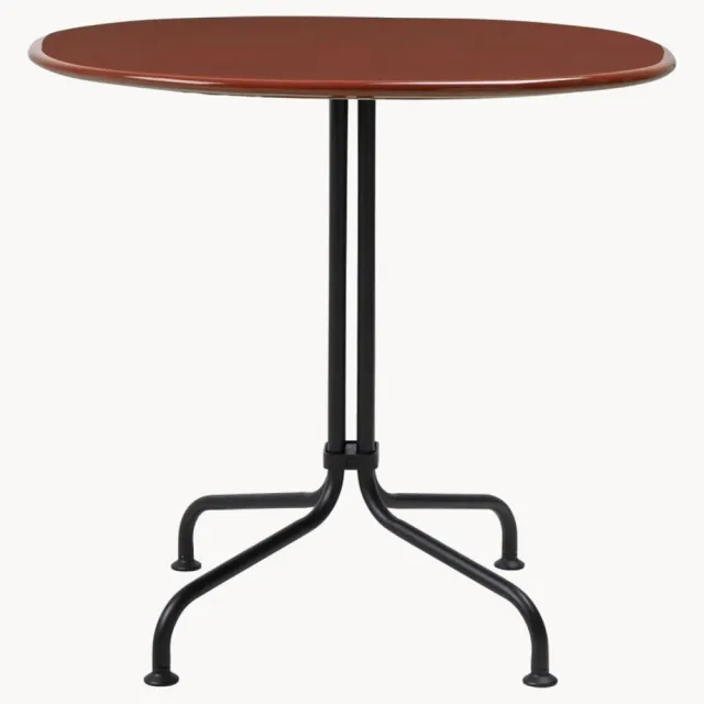 GUBI Ronde bistrotafel Carmel met keramisch tafelblad, Ø 75 x H 74 cm Wijnrood
