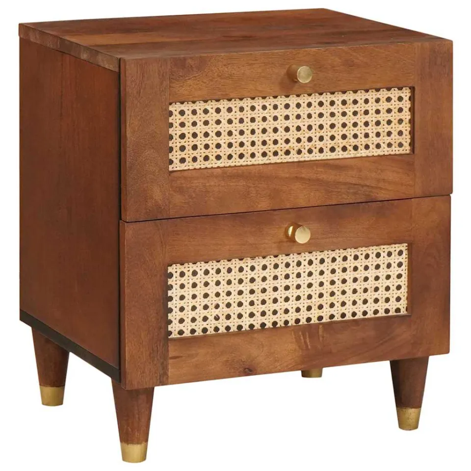 vidaXL Nachtkastje 2 st Bruin 40 x 33 x 46 cm Massief acaciahout, foto 3