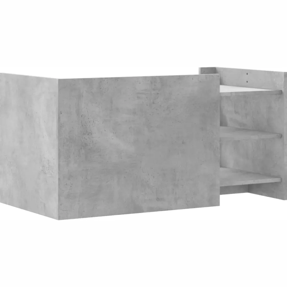 vidaXL Salontafel 100x50x50 cm bewerkt hout betongrijs grijs, foto 4