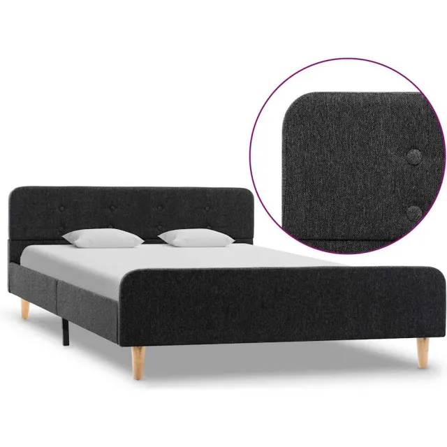 vidaXL Bedframe jute donkergrijs 120x200 cm