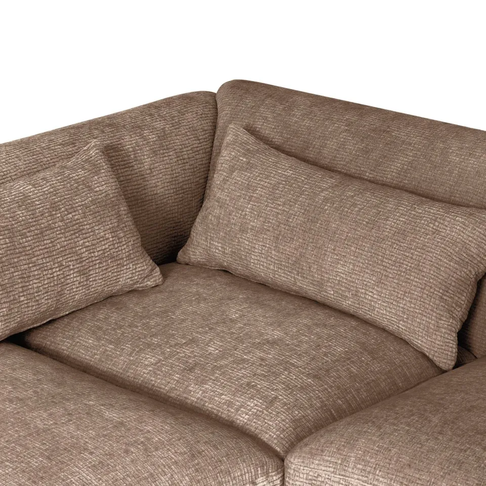 WOOOD Brenvo Hoekbank Links - Structure Velvet - Zand - 73x306x178, foto 5