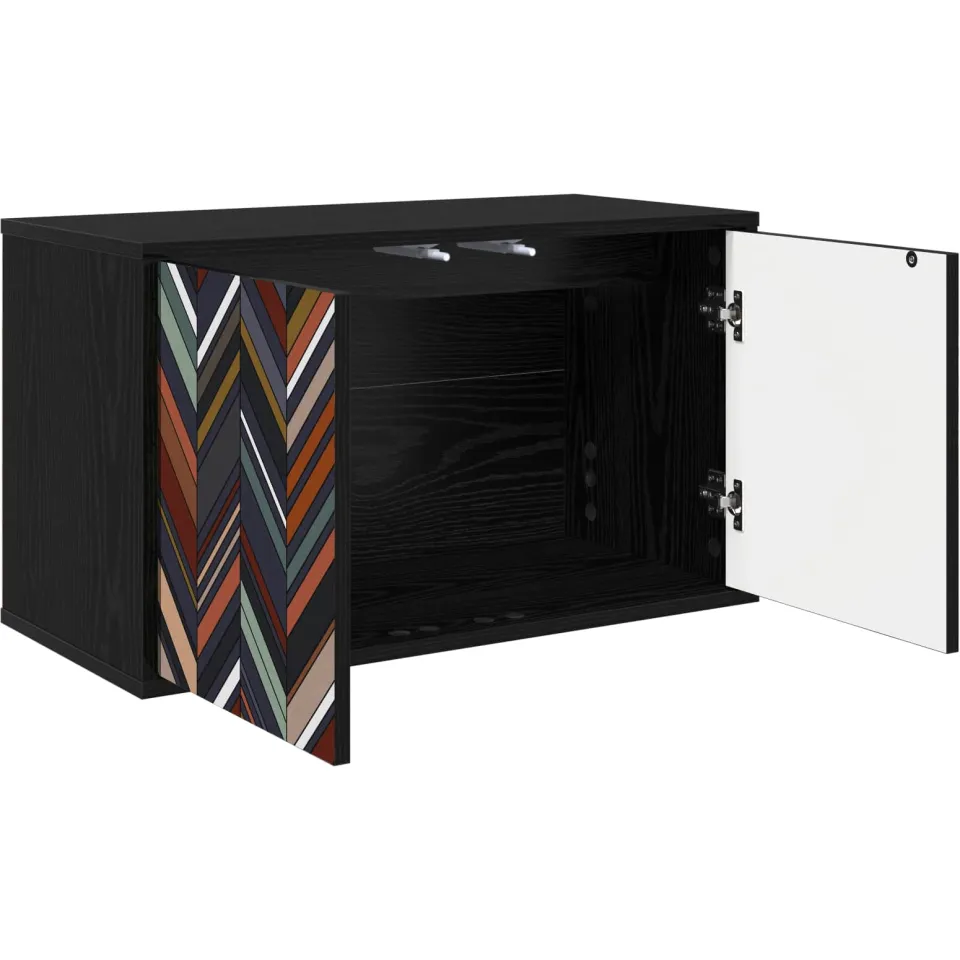 vidaXL Wandgemonteerd tv-meubel OMMEN 69 x 33 x 40 cm Zwart eiken