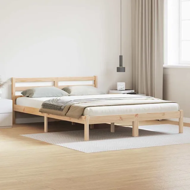 vidaXL Bedframe Bruin 215,5 x 145,5 x 69,5 cm Massief Vurenhout