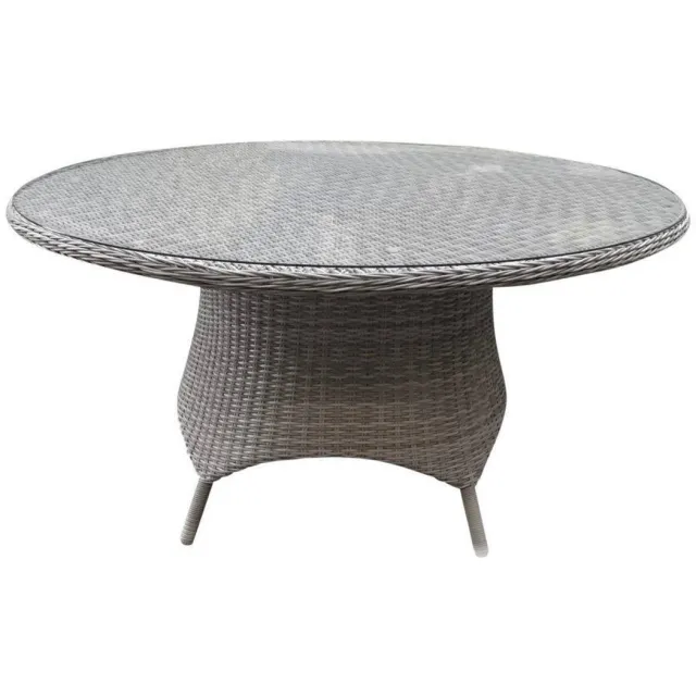 AVH-Outdoor Tuinmeubelen Riccione dining tuintafel 150 cm rond wit grijs