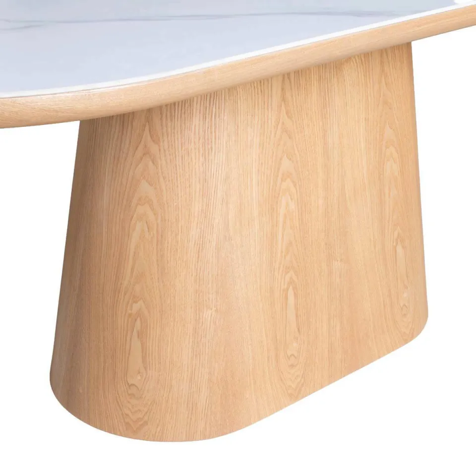 Giga Meubel Eettafel Alba - Wit Keramiek/Naturel - 200x90x77cm, foto 4