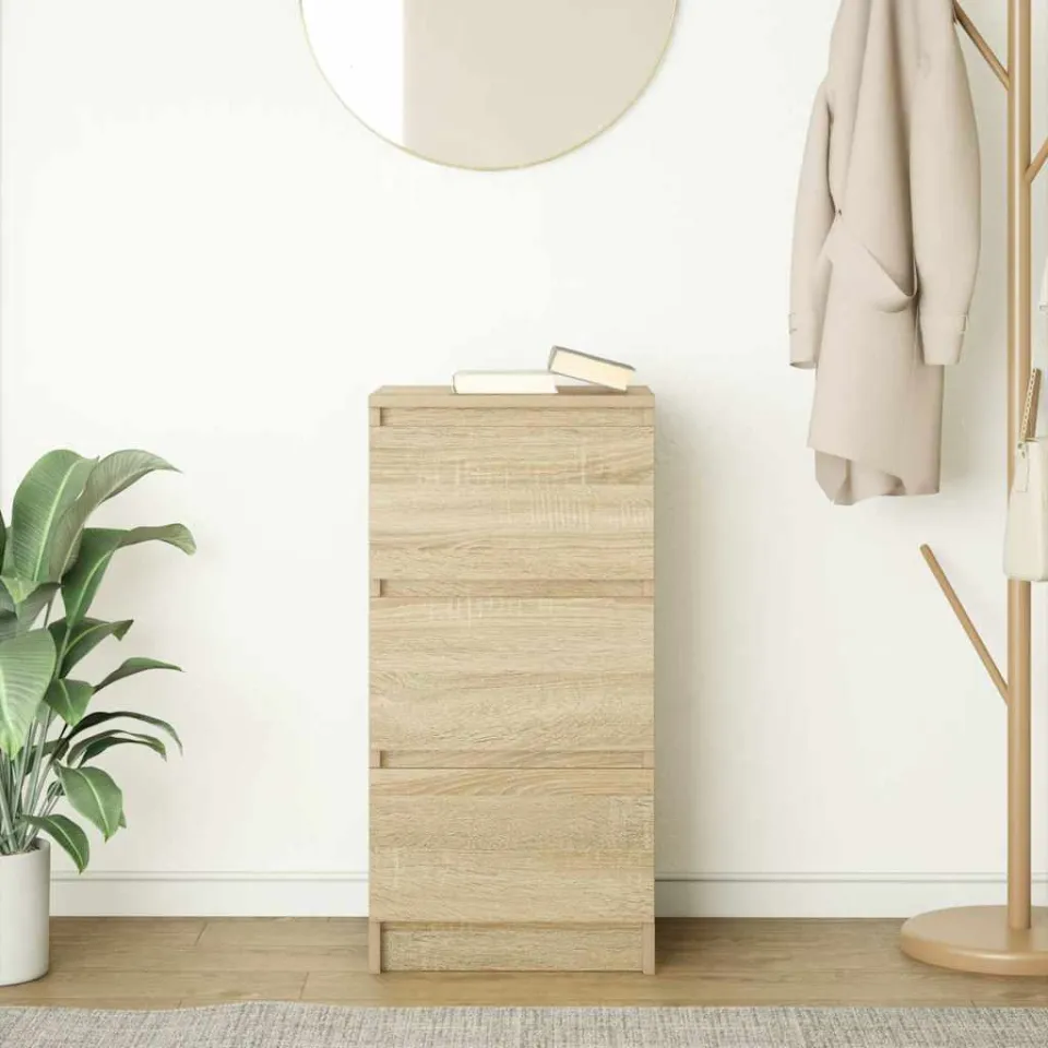 vidaXL Dressoir 37,5x35x76cm bewerkt hout sonoma eikenkleurig, foto 3