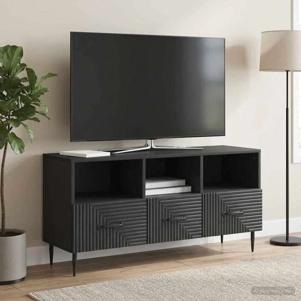 vidaXL TV-kast met lade Zwart 102 x 34,5 x 50 cm Bewerkt hout, foto 4