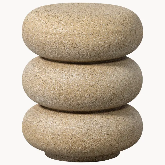 WOOOD Ronde bijzettafel Laurel Beige