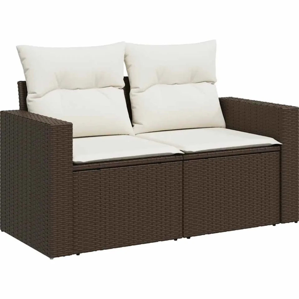 vidaXL 6-delige Loungeset met kussens poly rattan bruin, foto 4