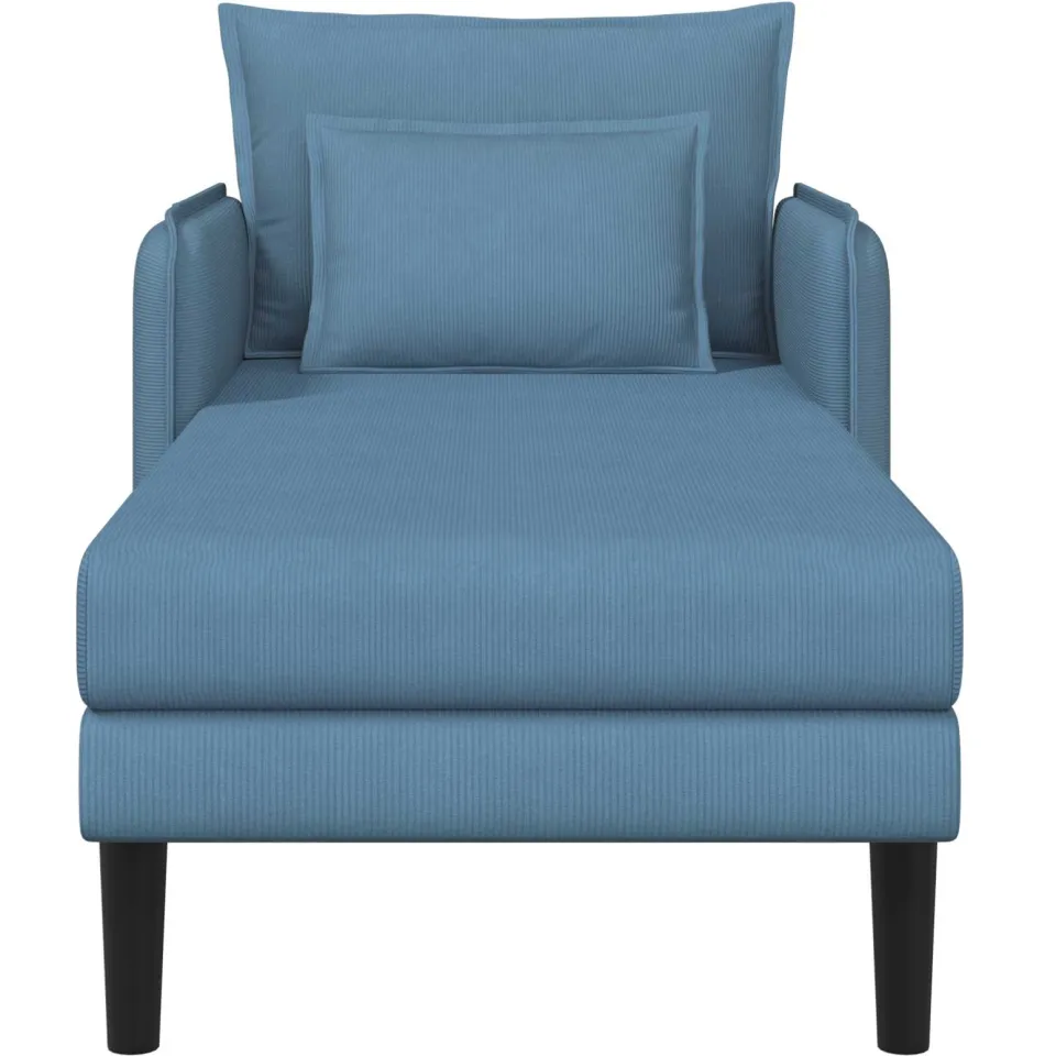 vidaXL Grote chaise longue Blauw Katoenen stof