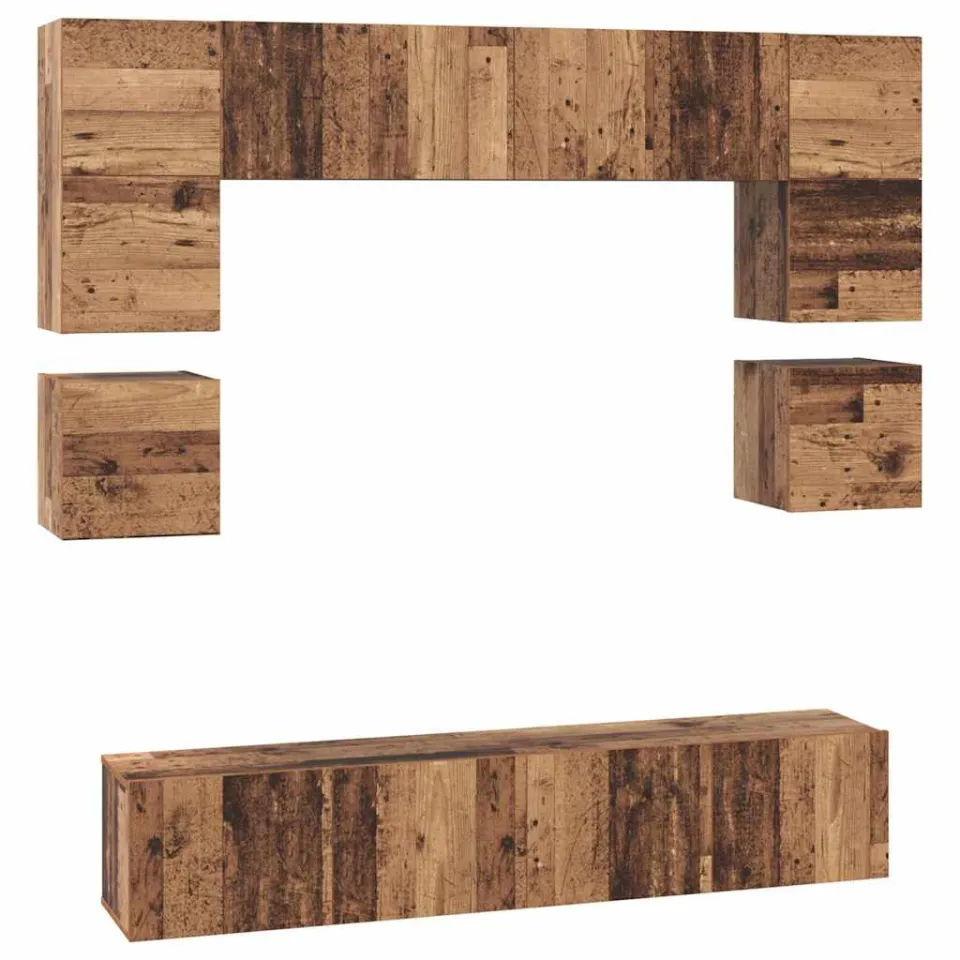 vidaXL Tv-meubelset 8 st 80 x 30 x 30 cm Oud Hout Bruin