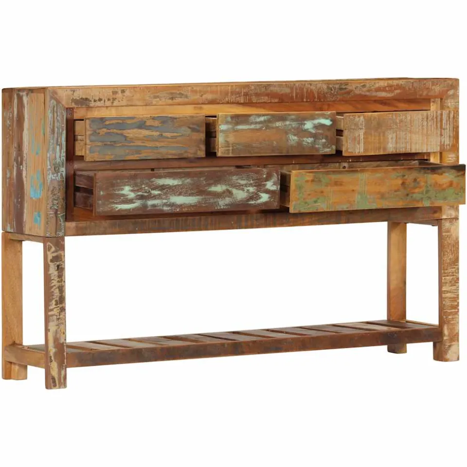 vidaXL Dressoir 120x30x75 cm massief gerecycled hout meerkleurig, foto 3
