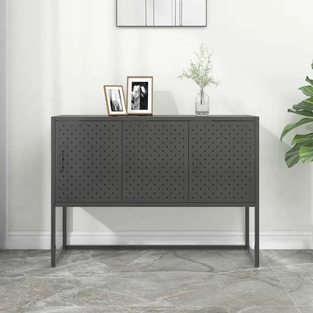 vidaXL Dressoir 105x35x75 cm staal antracietkleurig, foto 2