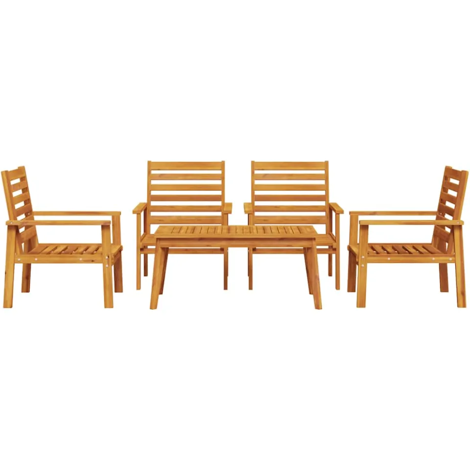 vidaXL 5-delige Loungeset massief acaciahout bruin, foto 2