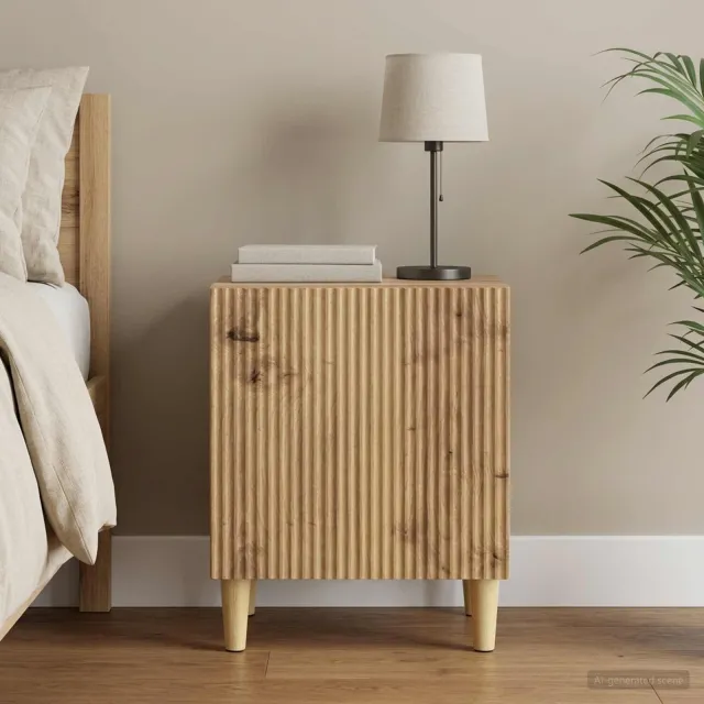 vidaXL Nachtkastje Artisanaal eiken 43 x 34,5 x 50 cm Bewerkt hout, foto 2