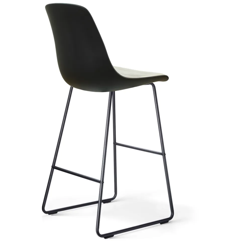 Nolon Nino-Liv barkruk zwart met naturelbeige zitkussen - zwart onderstel - 75 cm, foto 3