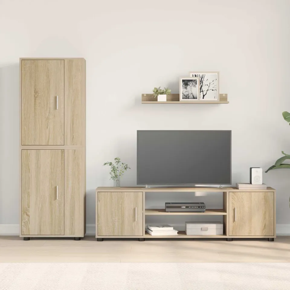 vidaXL Tv-meubelset 140 x 40 x 33 cm Sonoma Eiken, foto 4