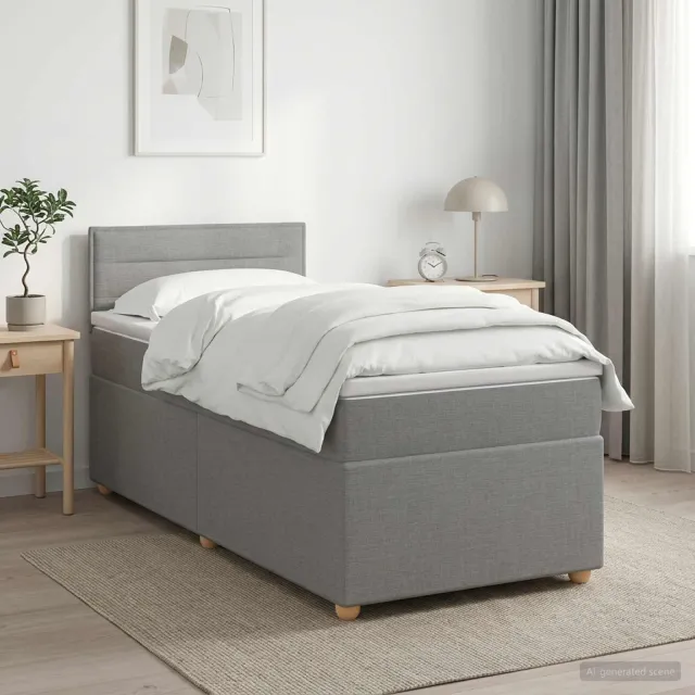 vidaXL Boxspringbed met matras Lichtgrijs 80 x 200 cm Stof