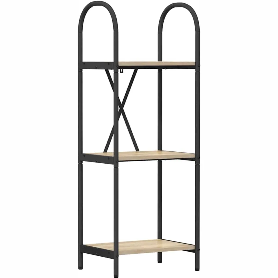 vidaXL Boekenkast 3-laags 40 x 30 x 109 cm Bewerkt hout Sonoma Eiken, foto 3