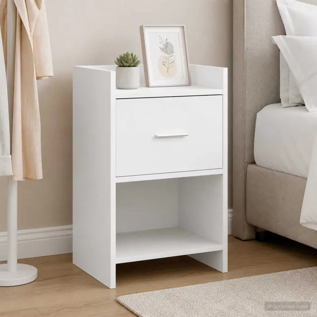vidaXL Nachtkastjes 2 st Wit 40 x 30 x 60 cm Bewerkt hout, foto 4