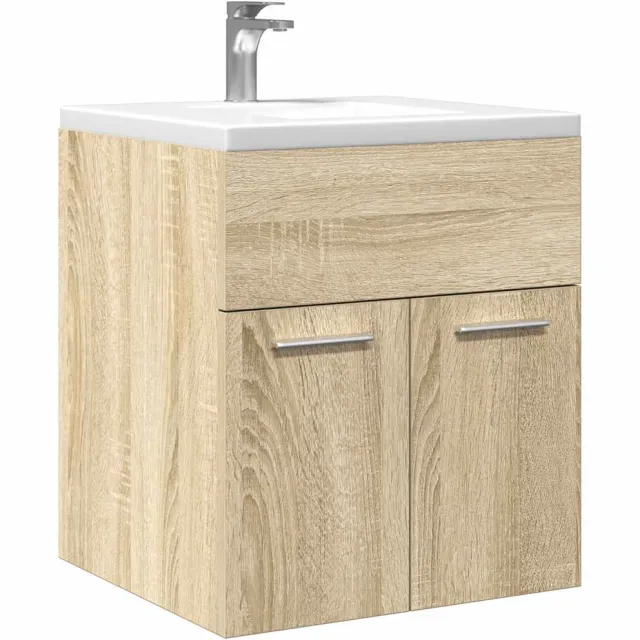 vidaXL Wastafelkast 41x38,5x46 cm bewerkt hout sonoma eikenkleurig Bruin