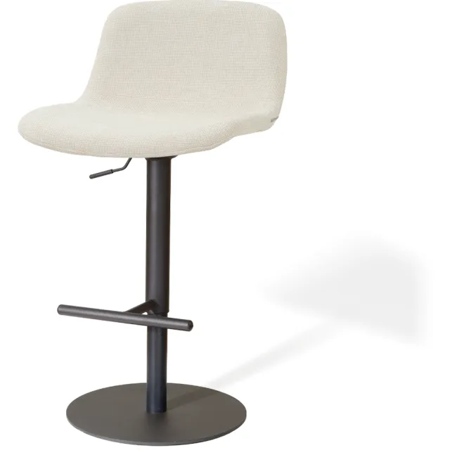 Nolon Niva-Mats draaibare tulp barkruk cottonbeige - verstelbaar - mat zwart onderstel
