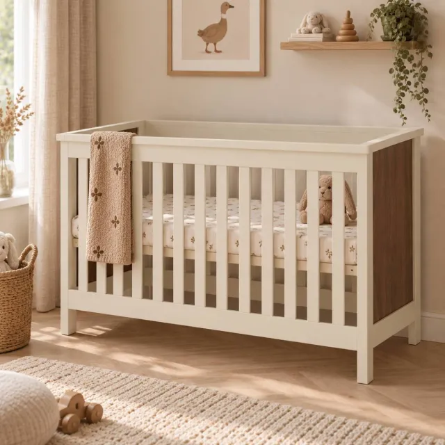 Cabino Dallas walnut babybed neutraal, foto 2