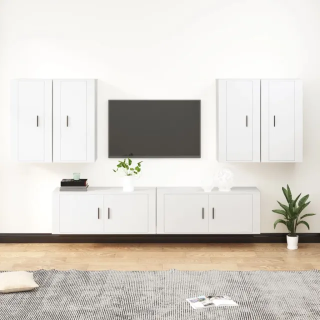 vidaXL 6-delige Tv-meubelset bewerkt hout wit, foto 2