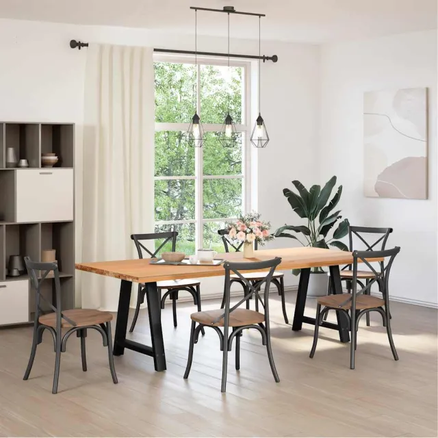 vidaXL Eettafelpoten 2 st A-vormig 80x(72-73) cm staal zwart