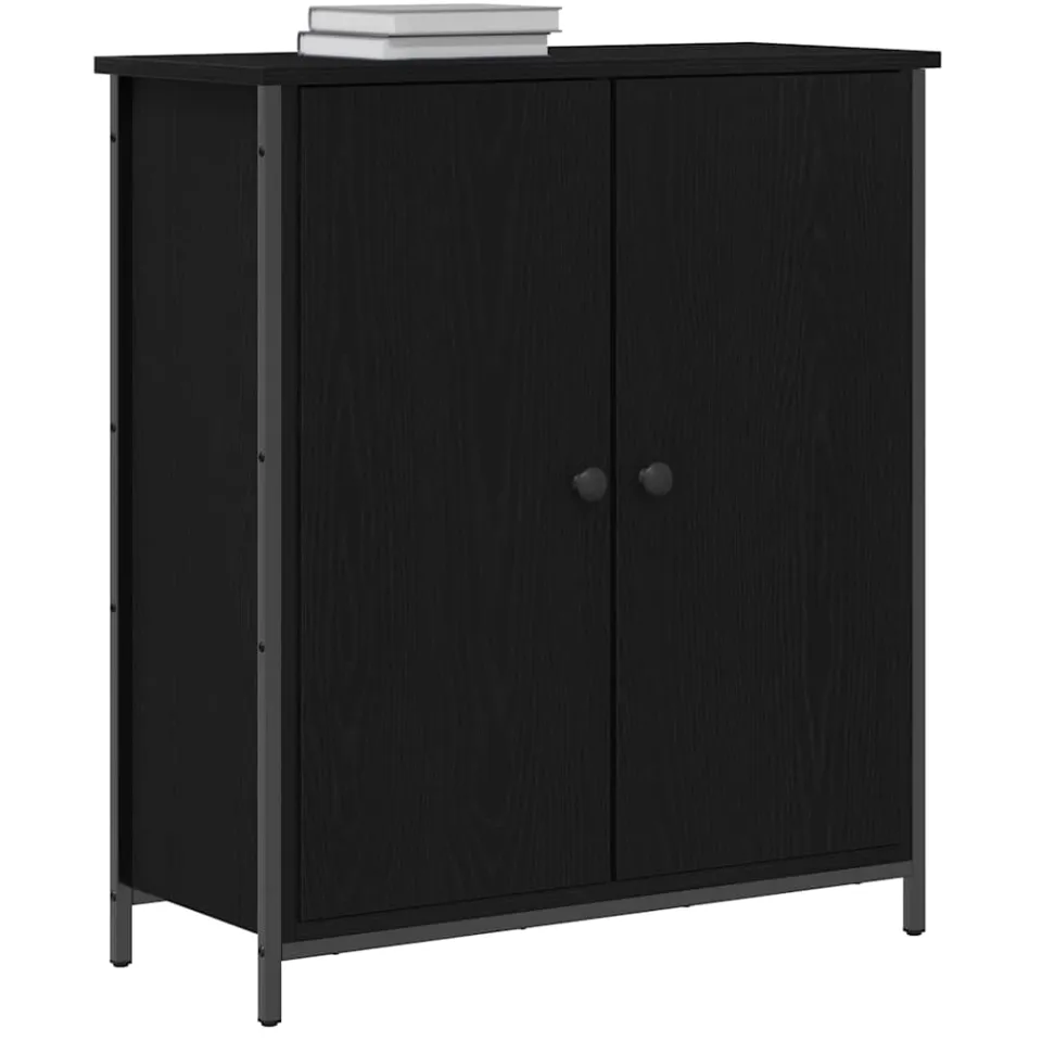 vidaXL Dressoir Zwart Eiken 70 x 30 x 80 cm Bewerkt hout