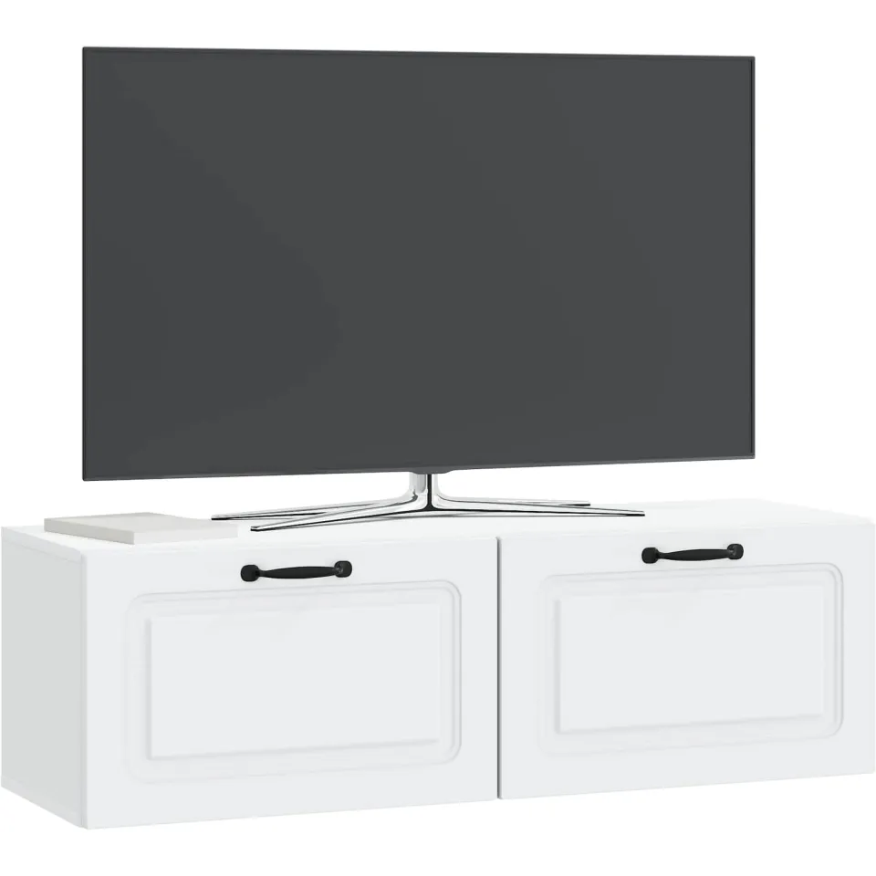 vidaXL Wandbeugel TV-kast Wit 98 x 31 x 30 cm Bewerkt hout, foto 2