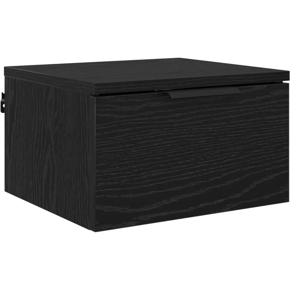 vidaXL Nachtkastje Zwart Eiken 34 x 30 x 20 cm Bewerkt hout, foto 3